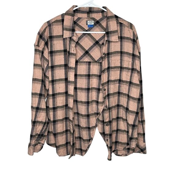 KAVU Flannel Long Sleeve, Crossover Back, Women's Medium - Picture 1 of 4